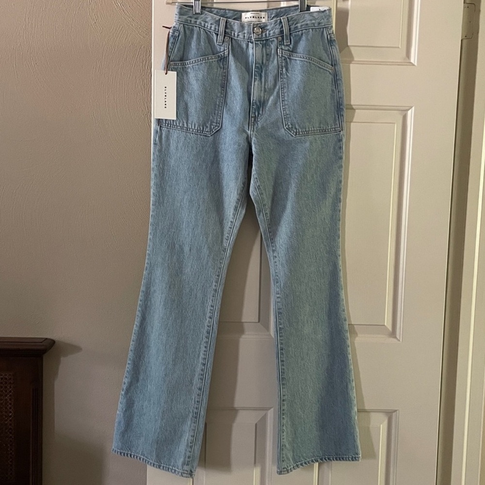 NWT SLVRLAKE Women's Patch Pocket High Waist Cotton Flare Jeans. Size 29. - Picture 5 of 8